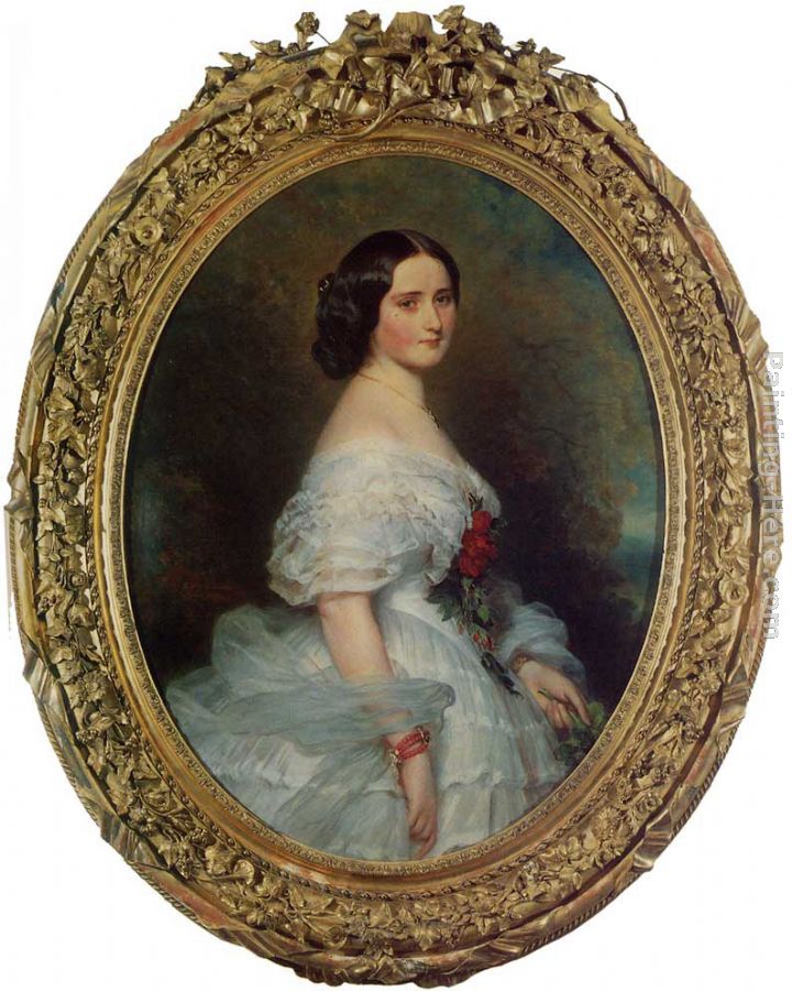 Anna Dollfus, Baronne de Bourgoing painting - Franz Xavier Winterhalter Anna Dollfus, Baronne de Bourgoing art painting